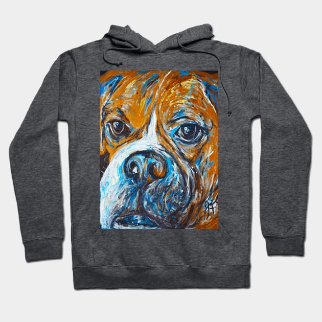 boxer dog Hoodie by Jeneralarts